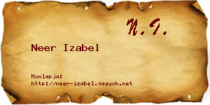 Neer Izabel névjegykártya